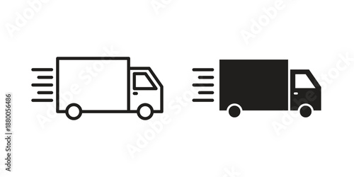 Fast shipping delivery truck icons symbol. vector illustration pack for apps and designs
