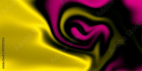 Abstract colorful background with hearts featuring a smooth flowing wave design in pink and purple silk satin fabric texture with soft red swirls and light vector curves for a decorative wallpaper art
