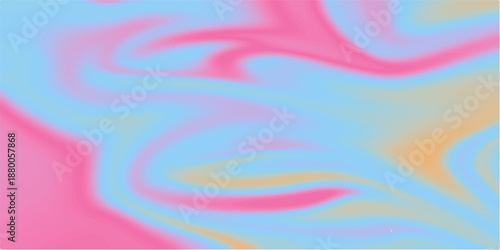 A vibrant abstract background features flowing colorful waves and digital fractal curves in a pink and blue vector design with motion light textures