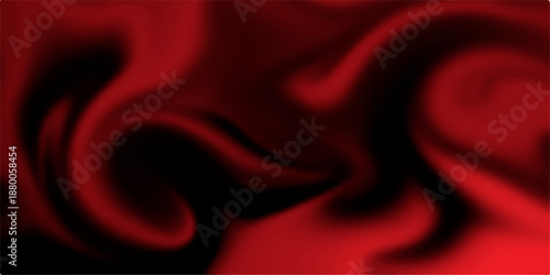 Red silk and satin fabric background featuring smooth flowing waves of soft textile material with an elegant red curve pattern for a vector wallpaper illustration design