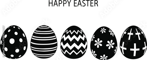 Colorful easter egg pattern on a white background