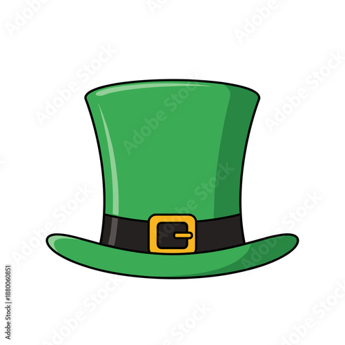 Green leprechaun hat with black belt for St. Patrick's Day decoration  