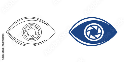 Creative Vision Eye Icon – Camera Shutter Symbol for Photography, Media and Visual Design