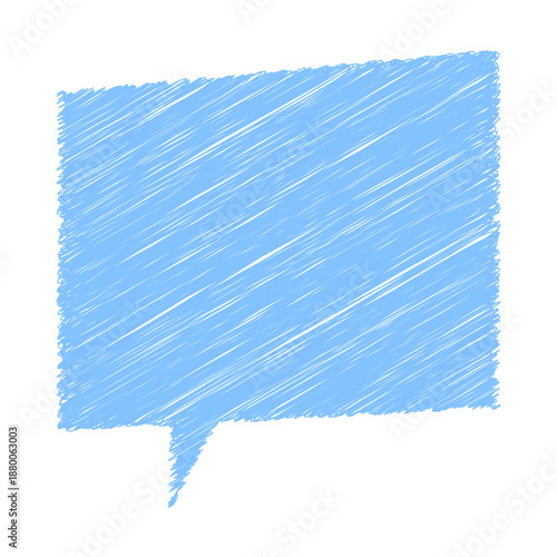 Abstract Blue Scribbled Communication Speech Bubble Vector Icon