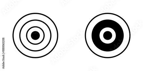 Target Icon set. Symbol isolated white background. vector illustration. color editable.