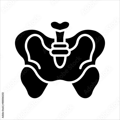 Pelvis bone Icon. Symbol isolated white background. vector illustration. color editable.