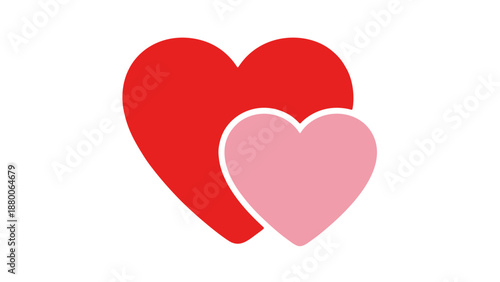 Two intertwined hearts illustration showcasing love and affection in a simple vector graphic design