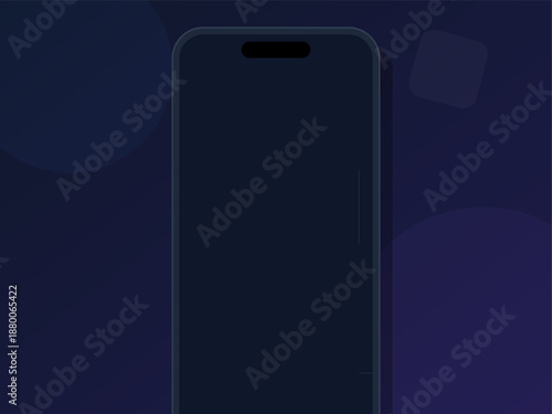 A mobile device stands with a dark screen, surrounded by a colorful blurred background. The focus is on the device in a modern tech environment, ideal for digital themes.