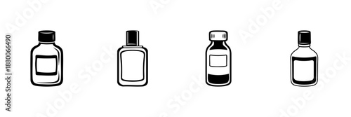 Bottles And Containers In Hand Drawn Style Set. Cosmetic, Pharmaceutical, And Personal Care Packaging Doodle Sketch Collection. Versatile Product Design. Isolated Vector Illustration