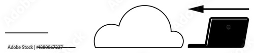 Cloud computing concept. Cloud computing enables smooth data transfer between devices and systems. Cloud computing enhances connectivity and efficient file management. For IT systems, remote work