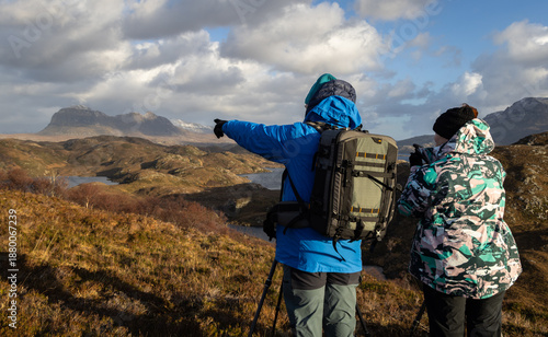 couple hiking in the mountains