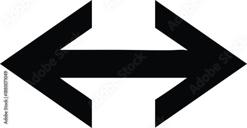 Black arrow pointing both directions in white space