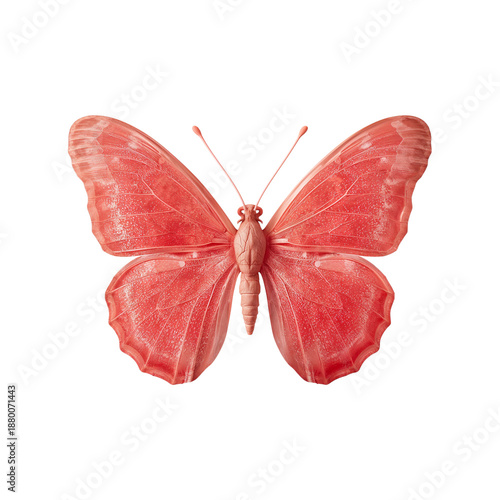 Butterfly in Bright Color With Open Wings Showing Detail and Texture