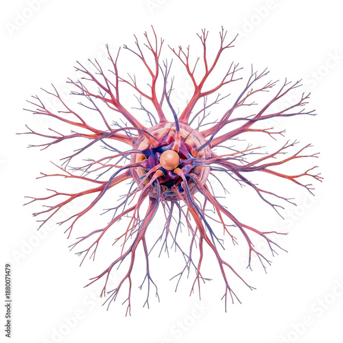 Artistic Representation of a Neural Network in Vibrant Colors