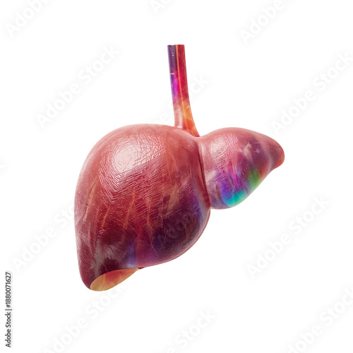 Model of Human Liver With Colorful Details Shows Internal Structure and Funct...