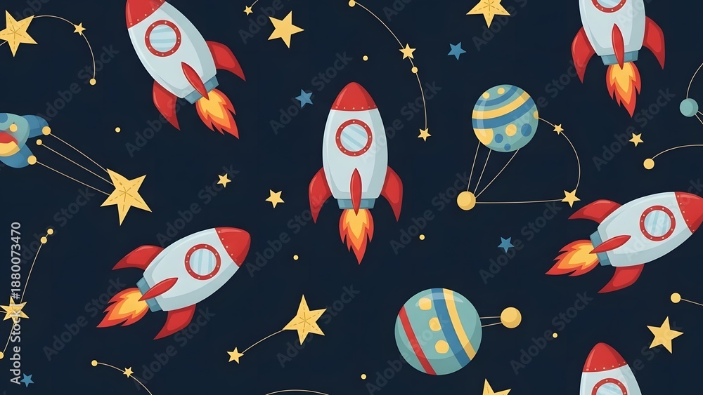 rocket seamless pattern