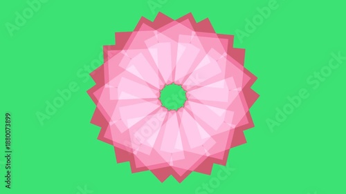 Abstract Geometric Flower Mandala Animation on Green Background