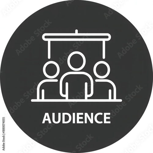Audience Icon Symbolizing People Watching Presentation on Stage