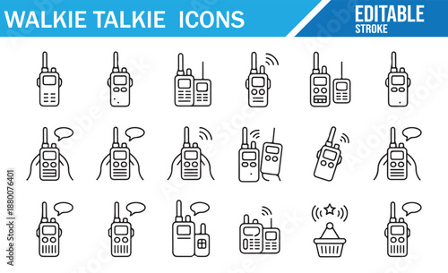Wireless Handset and Walkie Talkie Vector Icon Collection