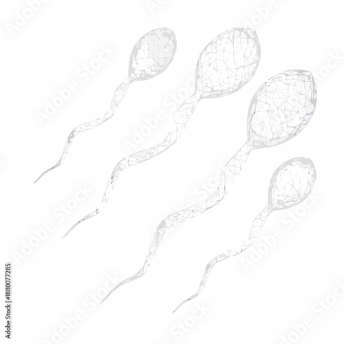 Illustration of human sperm cells on a plain white background