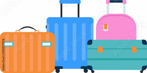 Colorful luggage collection a vibrant assortment of suitcases and travel bags