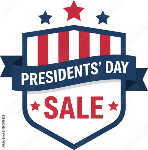 Presidents day sale badge with stars and stripes design