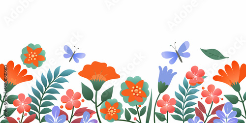 A vibrant floral arrangement featuring colorful blossoms and delicate butterflies