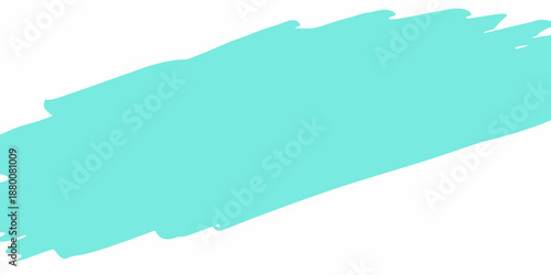 A simple turquoise brushstroke on a clean white background
