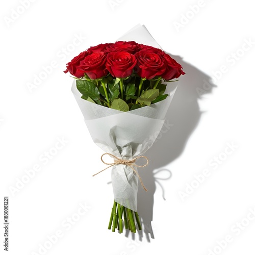 bouquet of red roses isolated on a white background