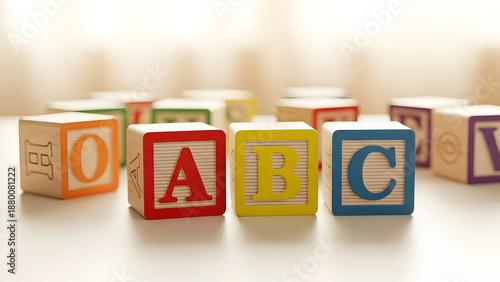 alphabet blocks spell out the word