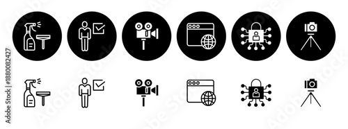 Collection of icons representing security and photography