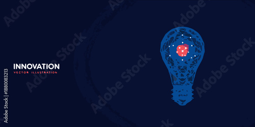 Abstract glowing lightbulb illustration with a focus on innovation and bright ideas