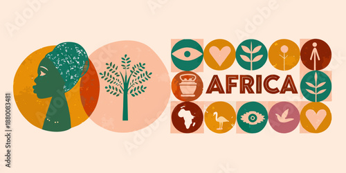 Celebrating african heritage and identity through vibrant illustration and symbolic design