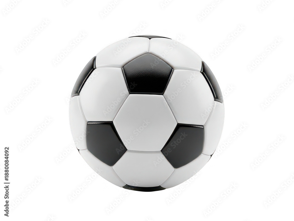 Fototapeta premium Classic black and white soccer ball isolated on transparent background