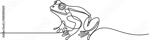 Frog in one continuous line drawing. Isolated on white background vector illustration. one line Art icon drawing vector