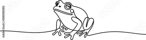 Frog in one continuous line drawing. Isolated on white background vector illustration. one line Art icon drawing vector