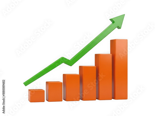 Free Download Growing bar graph arrow isolated on transparent background - GFXLoad