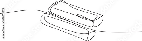 Tailors Chalk Fabric Chalk continuous line art drawing style vector illustration. one line Art icon drawing vector