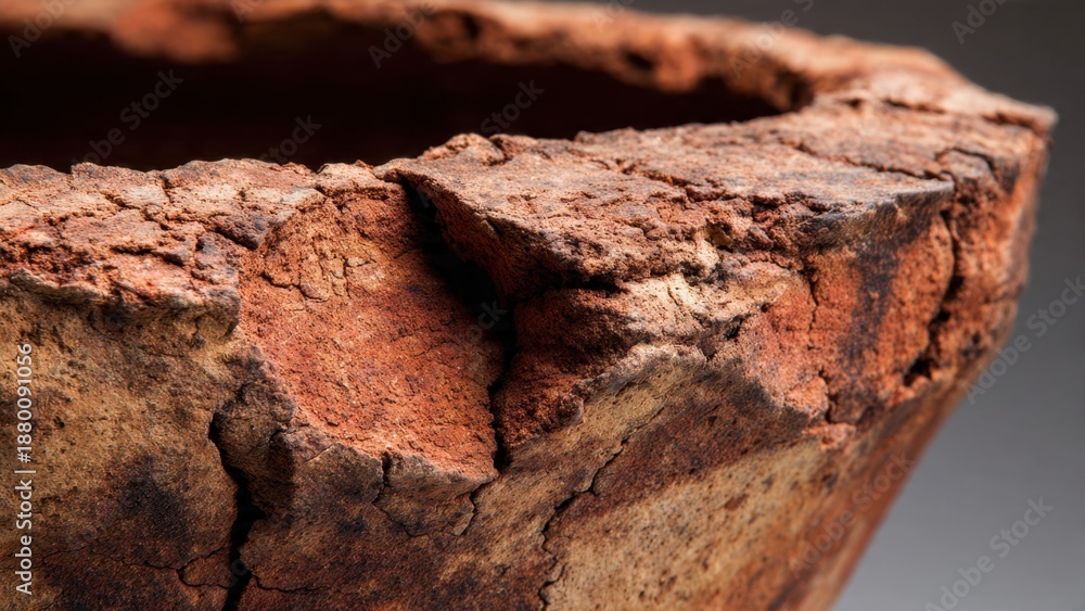 Fototapeta premium Close-up of an ancient earthen pot