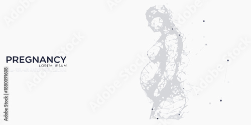Polygonal illustration of a pregnant woman s silhouette representing new life