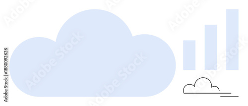 Cloud computing concept. Cloud computing revolutionizes data management and analytics. Cloud computing promotes scalability, innovation, and storage. Ideal for technology, business, and analytics