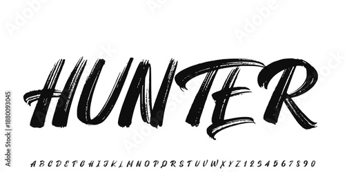 Bold brush vector font. Alphabet handmade brush with uppercase and lowercase.	