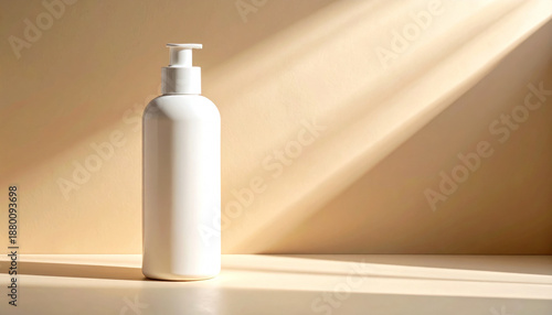 Minimalist Unbranded Cosmetic Bottle Mockup in Soft Studio Light