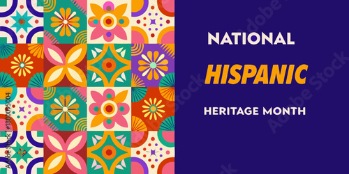 Celebrating national hispanic heritage month with vibrant floral and geometric designs