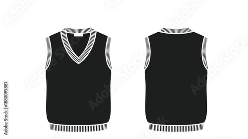 black sleeveless dress with white fringe details and striped trim