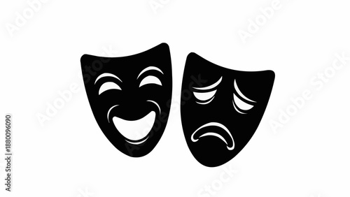 Theater Masks Representing Comedy and Tragedy Emotions.
