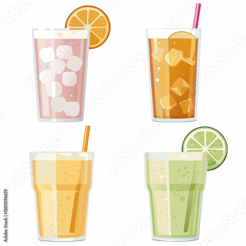 Refreshing summer drinks iced tea lemonade and fruit infused beverages displayed