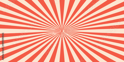 Vibrant orange and white sunburst pattern with radial lines