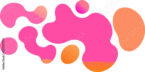 Vibrant pink and orange blobs on a black background