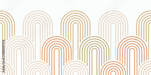 a series of colorful arches on a white background